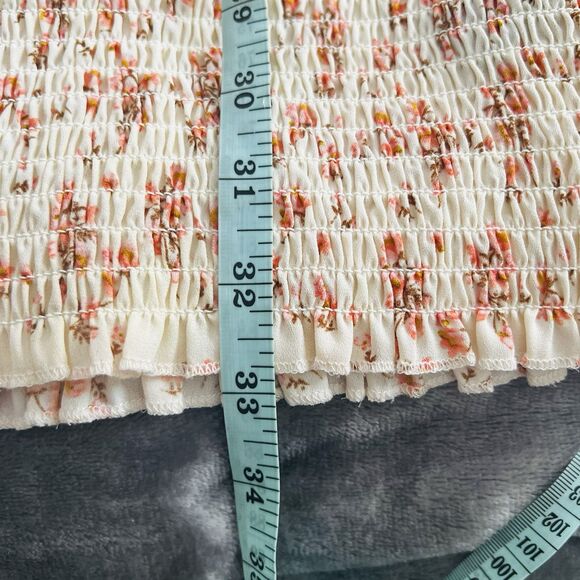 TRIXXI Ditzy Floral Short Puffed Sleeves Smocked Bodycon Mini Dress M Fitted - Picture 11 of 11